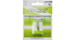 BATERIA 9V ALCALINA C/ 1 UNIDADE -MARCA : FLEX MOD. FX-9K1