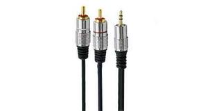 CABO 2RCA + 1P2 STEREO PLUG METAL PROFISSIONAL 1,80MT IMPORTADO