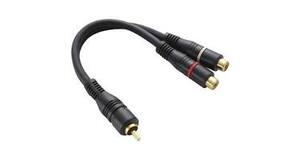 CABO DE AUDIO Y RCA MACHO X 2 RCA FEMEA 20CM