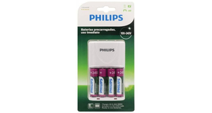 CARREGADOR P/PILHA RECARREGÁVEL AA/AAA C/4 PILHAS AA PHILIPS BT 1 UN