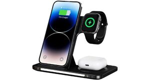 CARREGADOR SEM FIO RÁPIDO, INDUÇÃO, WIRELESS, 3 EM 1, 15W DOBRÁVEL, ESTAÇÃO DE CARREGAMENTO