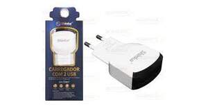 CARREGADOR USB UNIVERSAL 5V 2A C/ DUAS SAIDA USB SHINKA - SH-T007