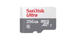 CARTÃO DE MEMÓRIA MICRO SD SANDISK ULTRA 256GB / C10 / 100MBS / 2X1 - (SDSQUNR-256-GN6TA)