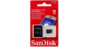 CARTÃO DE MEMÓRIA SANDISK MICRO SD 16 GB + ADAPTADOR