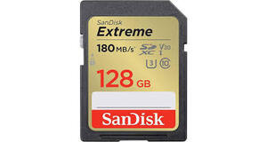 CARTÃO DE MEMÓRIA SD SANDISK EXTREME 128GB 180MBS -