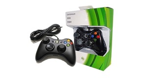 CONTROLE COM FIO PARA XBOX 360 PRETO PARALELO