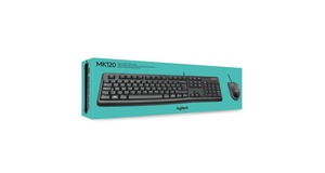 KIT TECLADO E MOUSE LOGITECH C/FIO MK120 USB PRETO