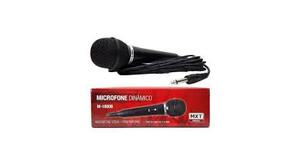 MICROFONE DINAMICO PLASTICO M1800B PRETO C/CABO 3M MXT