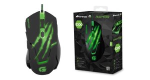 MOUSE GAMER USB 3200 DPI RAPTOR PRETO/VERDE 60839 FORTREK