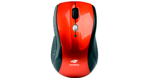 MOUSE SEM FIO C3TECH M-W012RD V2 ADAPTADOR NANO VERMELHO/PRETO