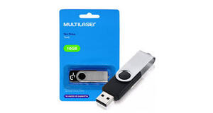 PEN DRIVE MULTILASER TWIST 16GB PD588 - PRETO