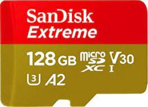 CARTÃO DE MEMÓRIA SANDISK 128 GB EXTREME MICROSDXC UHS-I COM ADAPTADOR - C10, U3, V30, 4K, A2, MICRO SD - SDSQXA1-128G