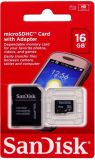 CARTÃO DE MEMÓRIA SANDISK MICRO SD 16 GB + ADAPTADOR