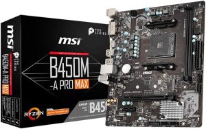 PLACA MAE MSI B450M-A PRO MAX - AMD RYZEN AM4 - DDR4 - MATX - HDMI/DVI