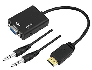 cabo adaptador conversor hdmi para vga com audio 20cm play informatica pinhais